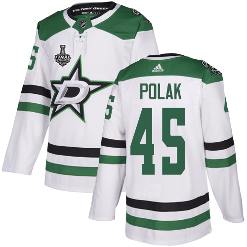 Adidas Men Dallas Stars 45 Roman Polak White Road Authentic 2020 Stanley Cup Final Stitched NHL Jersey